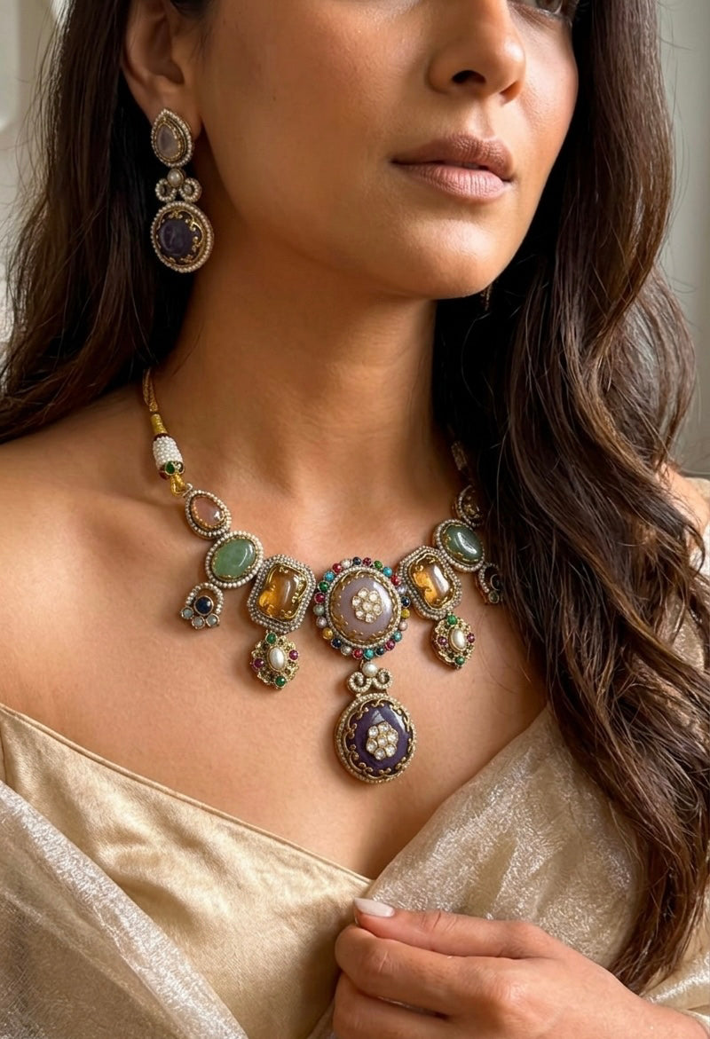 The Navratna Heritage Statement Choker Set