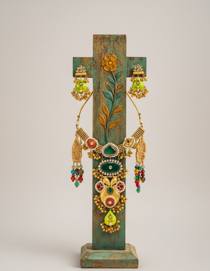 Aarzoo Kashmiri Enamel Necklace Set