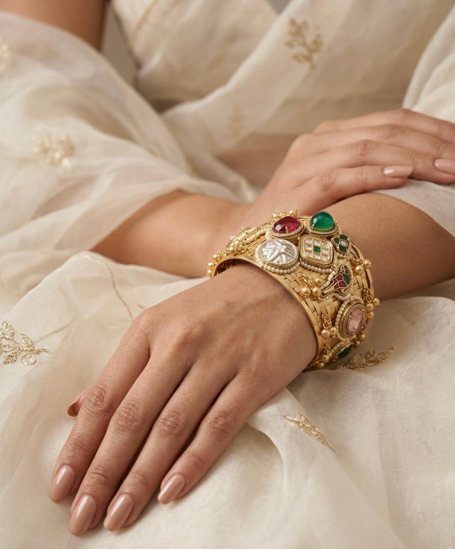 Navratna Cuff Bangle