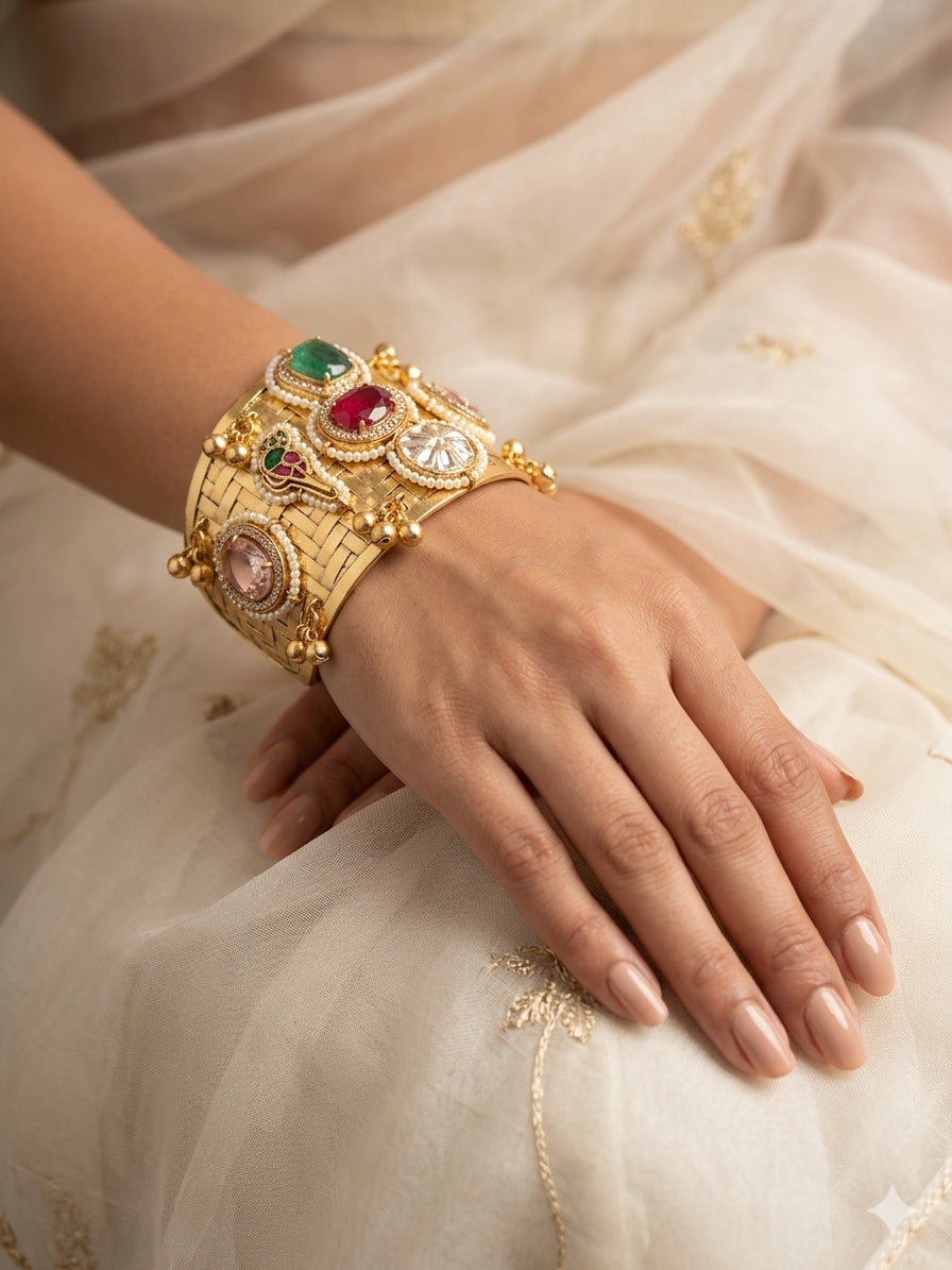 Navratna Cuff Bangle