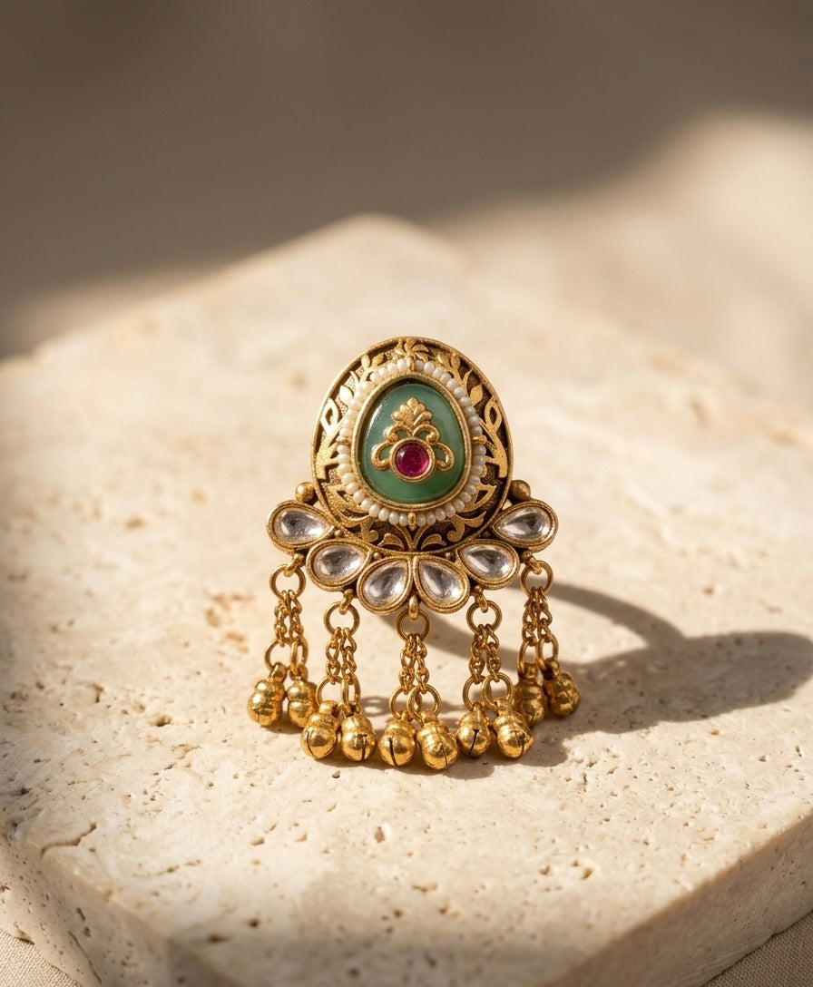 Embroidered Dangler Ring