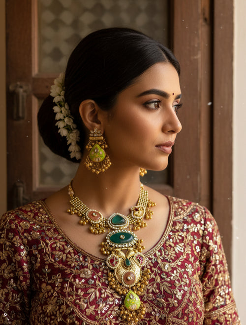 Aarzoo Kashmiri Enamel Necklace Set