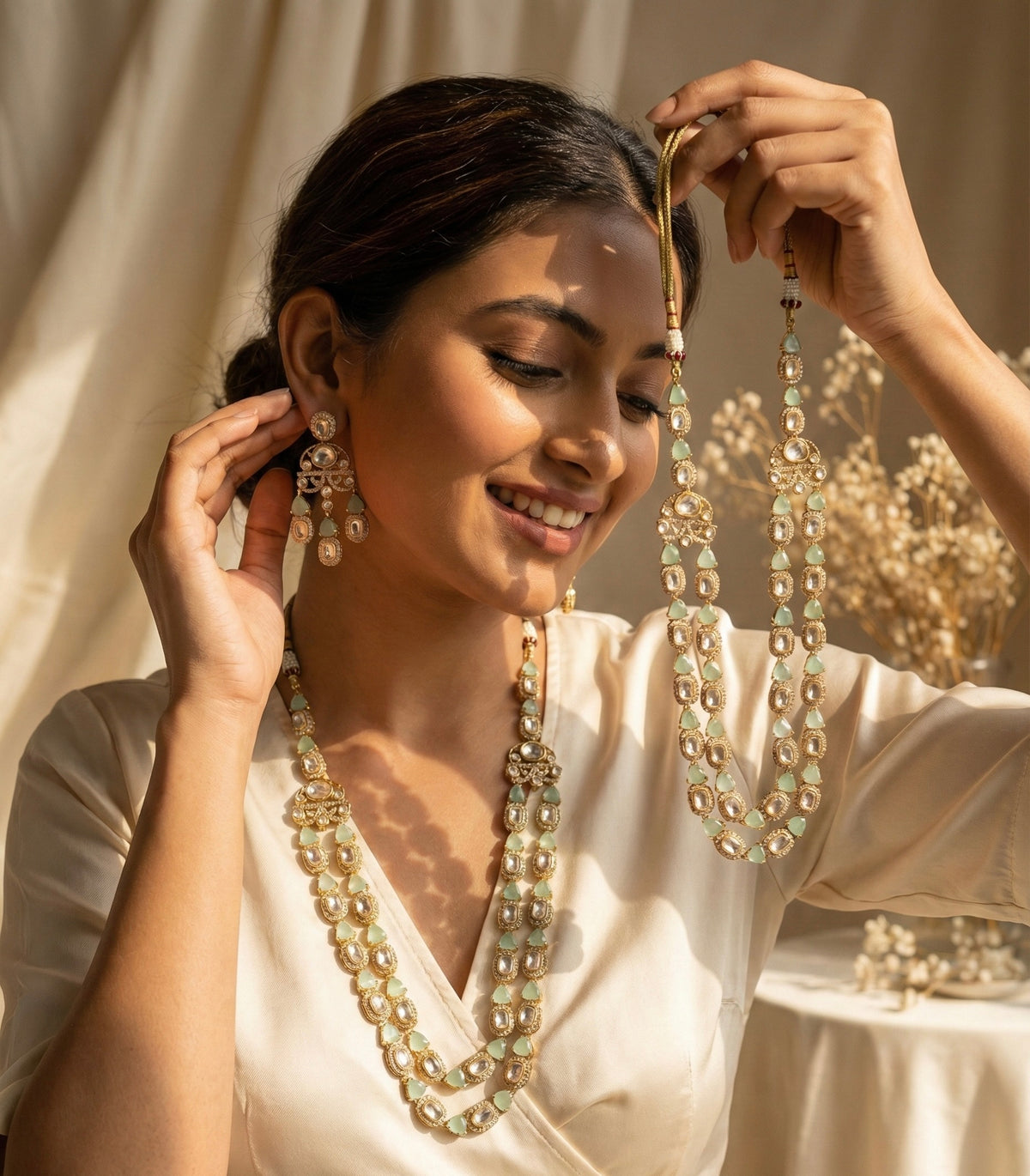 Inara Mint Polki Heritage Set