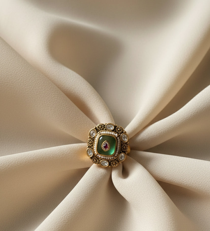 Panna Chowk Ring (Emerald Square Ring)