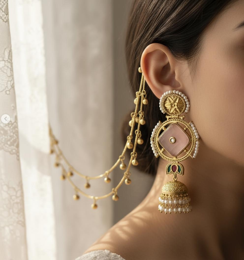 Aarohi Dual-Chain Jhumka