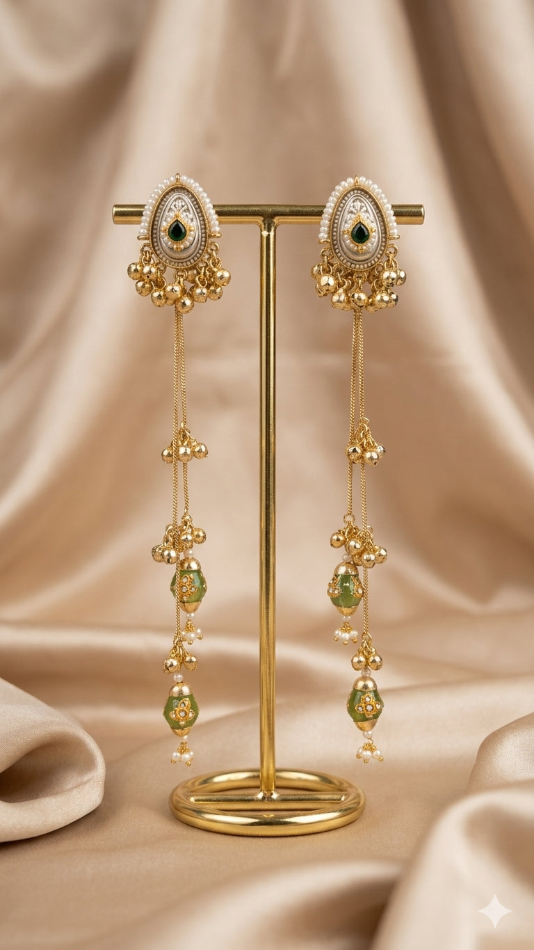 Emerald Noor Tassel Earrings