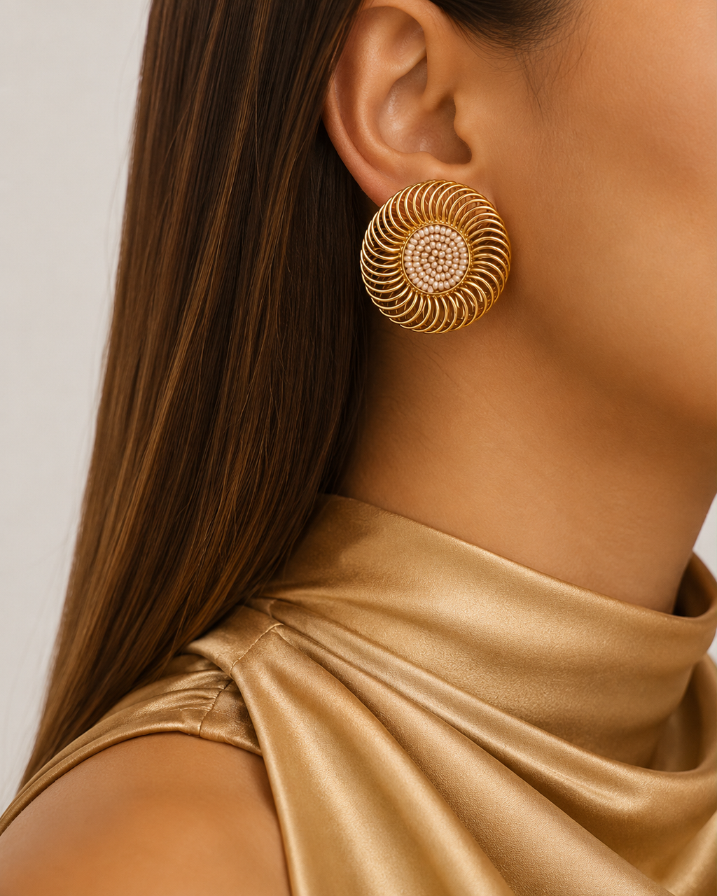 Pearl Halo Statement Studs