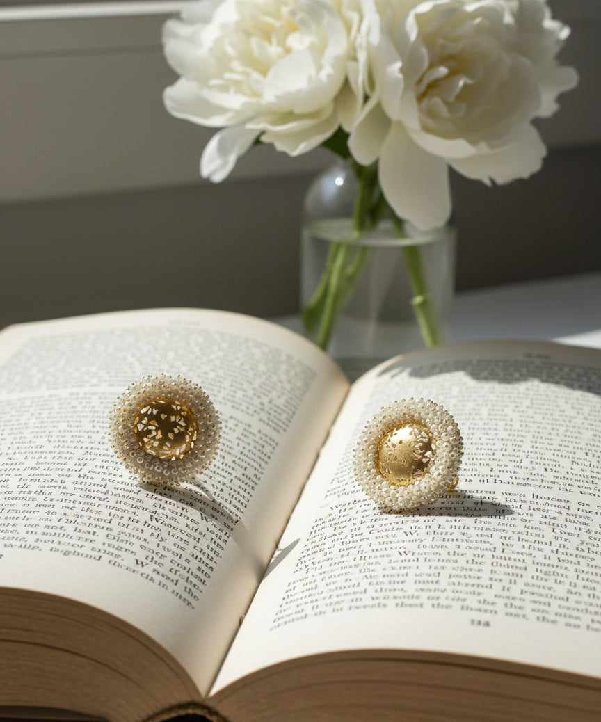Jaali Swarna Pearl Studs