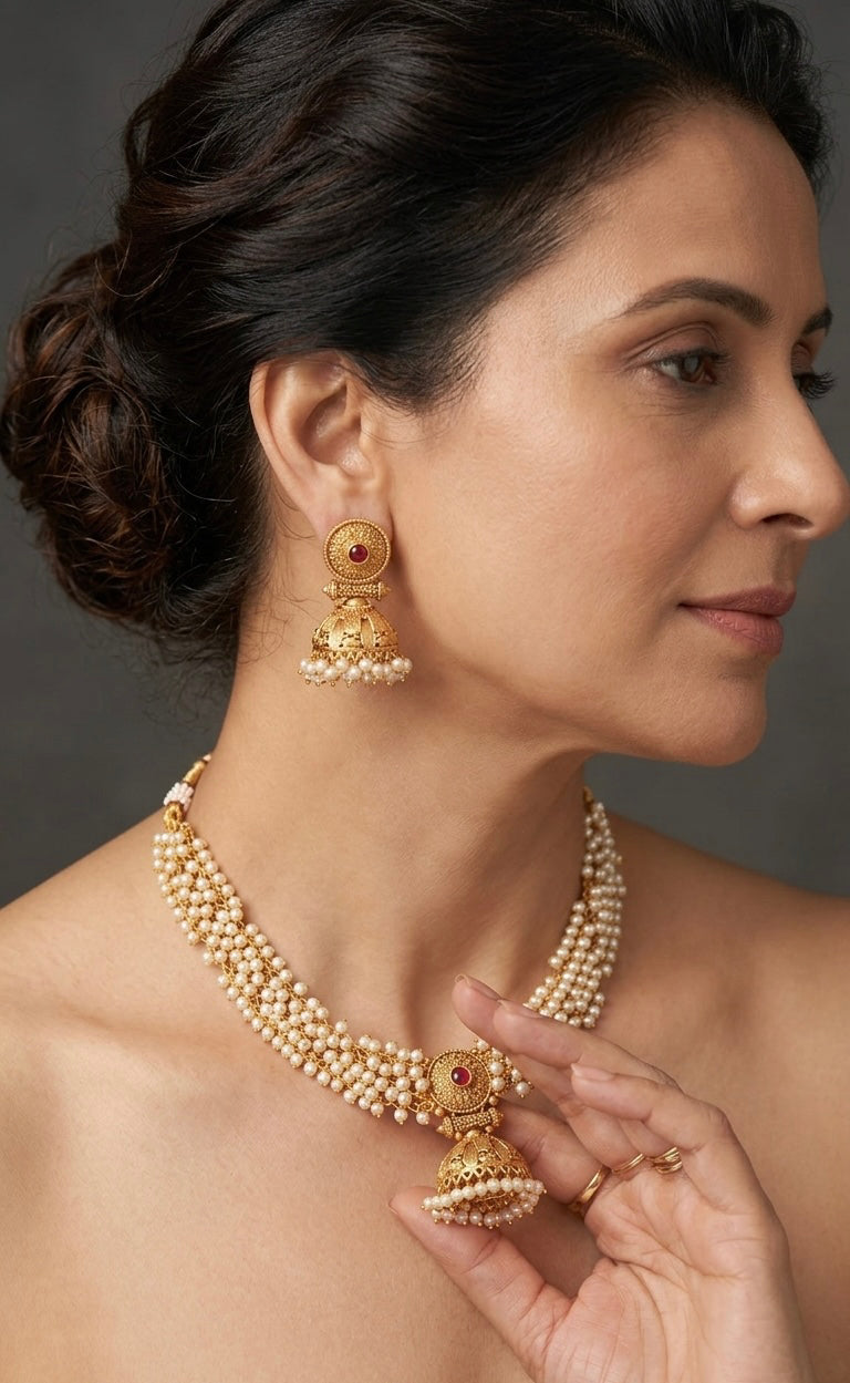 Shahi Mukta Necklace Set