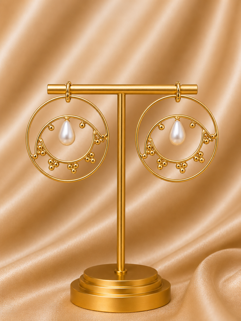 Luna Pearl Halo Hoop Earrings