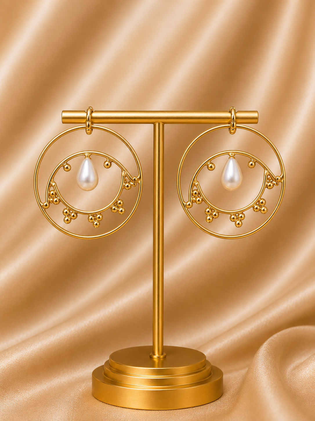 Luna Pearl Halo Hoop Earrings