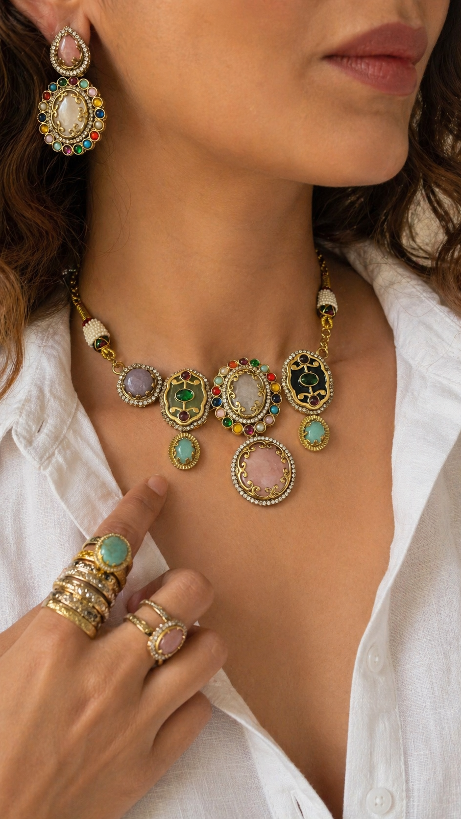 Bohemian Mosaic Statement Necklace
