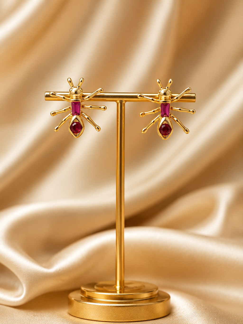 Ruby Ant Stud Earrings