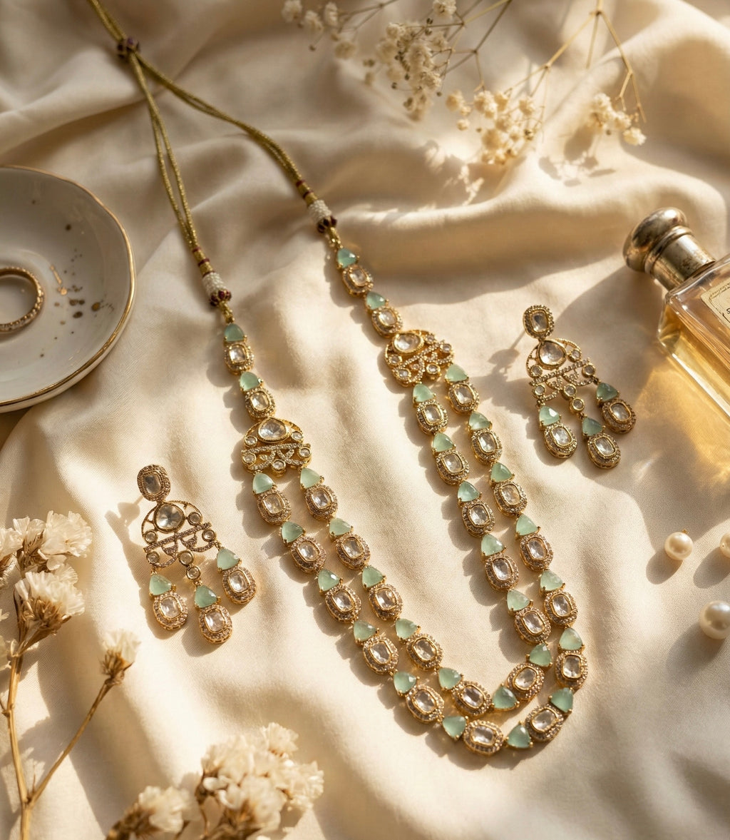 Inara Mint Polki Heritage Set