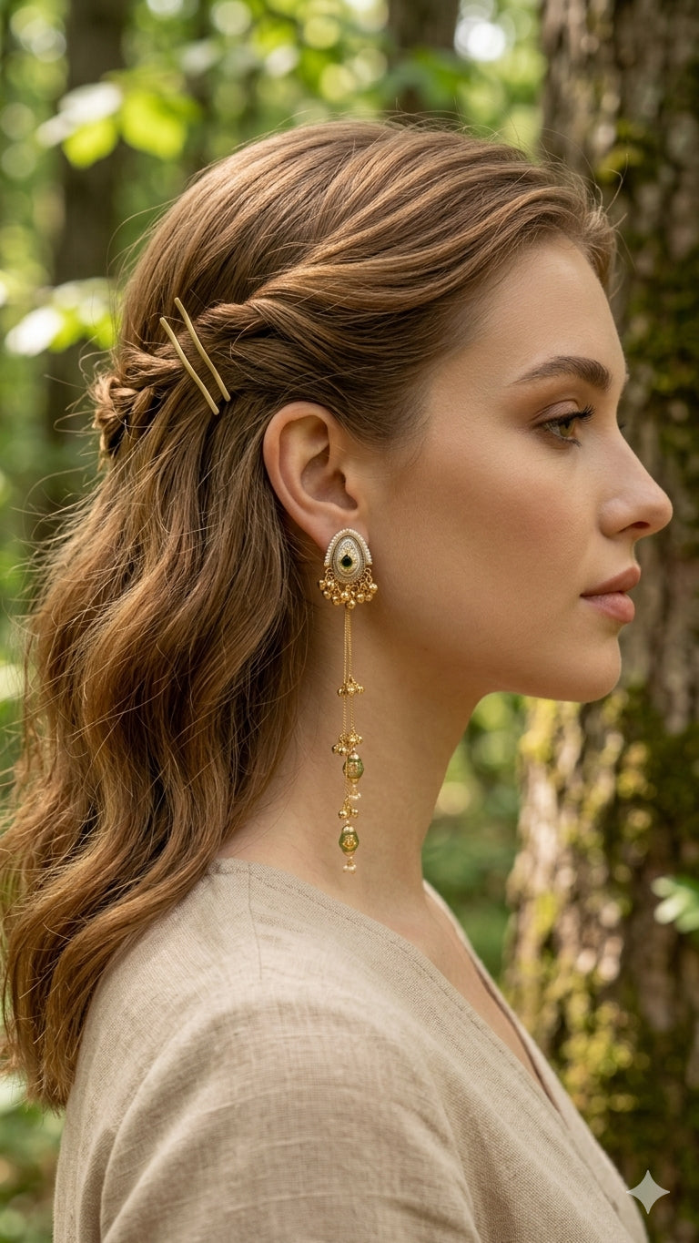 Emerald Noor Tassel Earrings