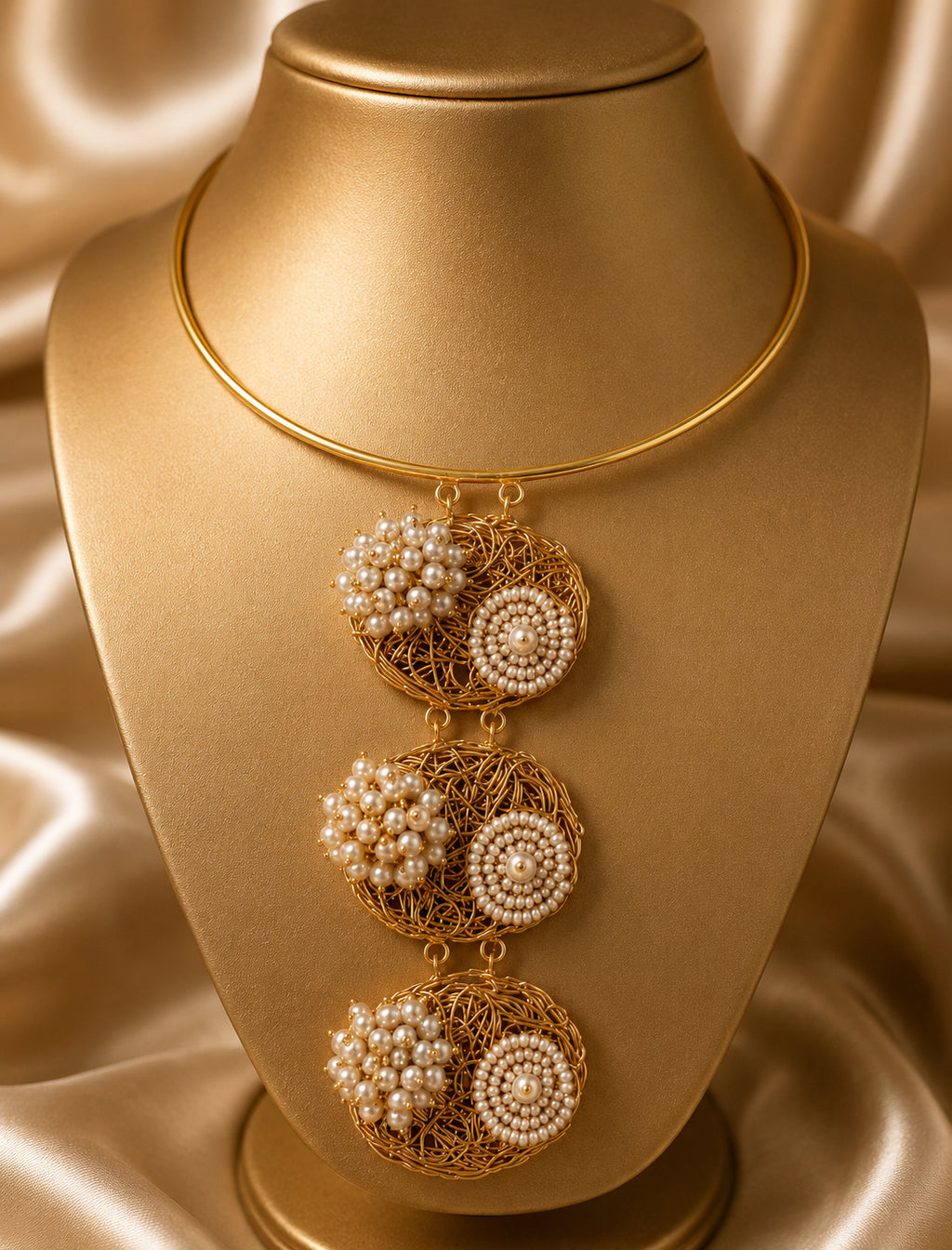 Pearl Nest Cascade Necklace