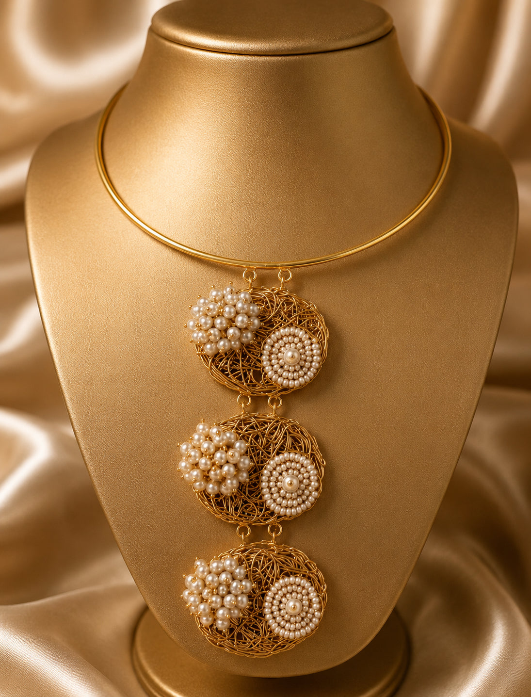 Pearl Nest Cascade Necklace