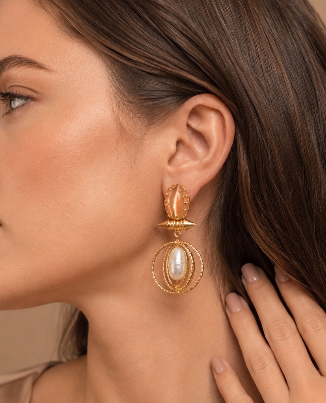 Pearl Halo Statement Earrings