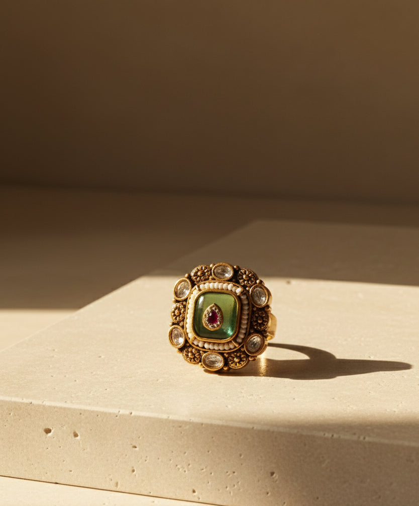 Panna Chowk Ring (Emerald Square Ring)