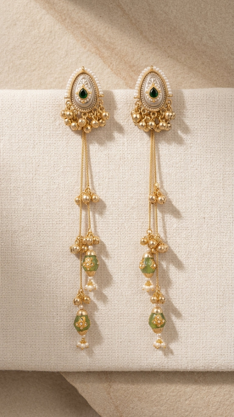 Emerald Noor Tassel Earrings
